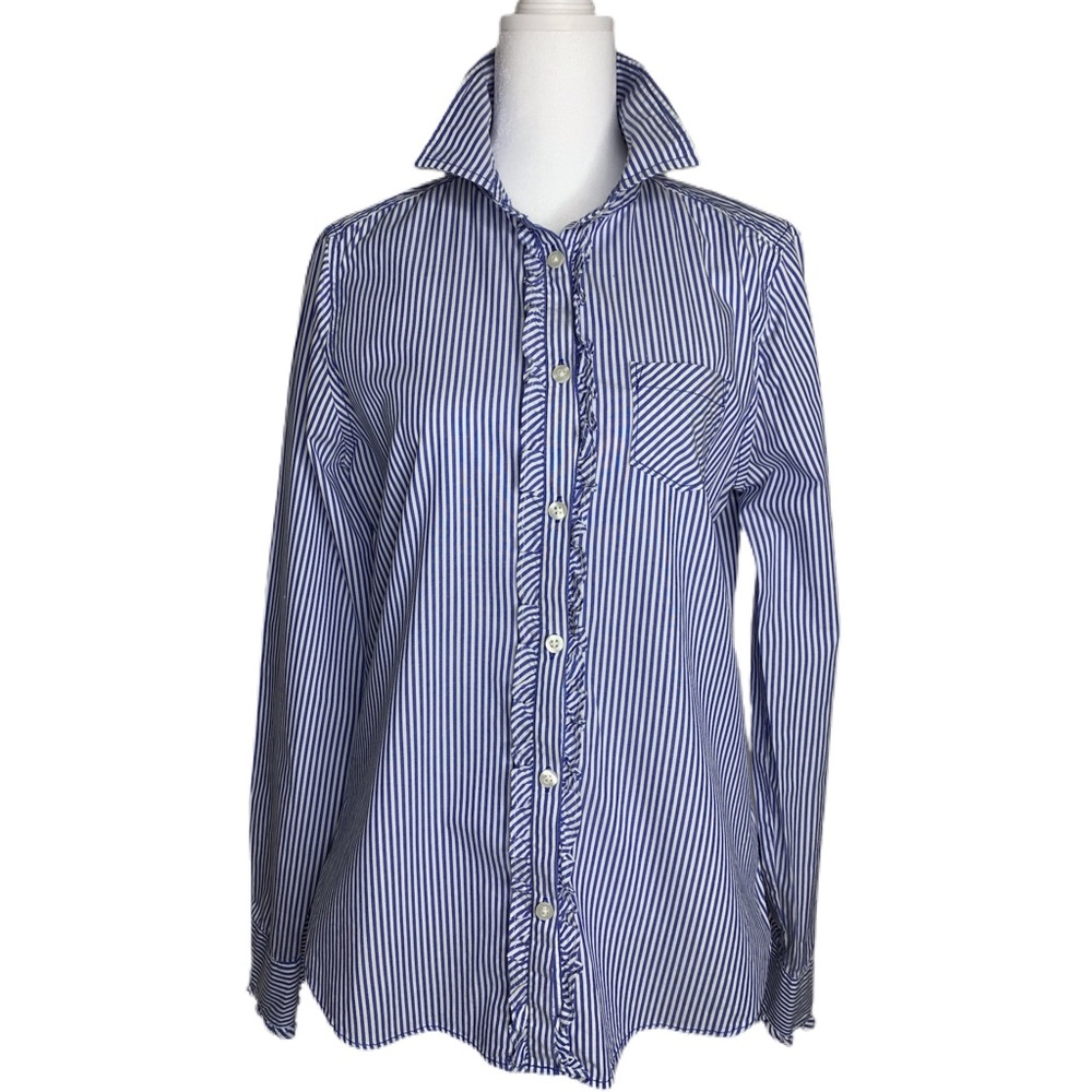 American Eagle Favorite Fit Ruffle Blouse MEDIUM